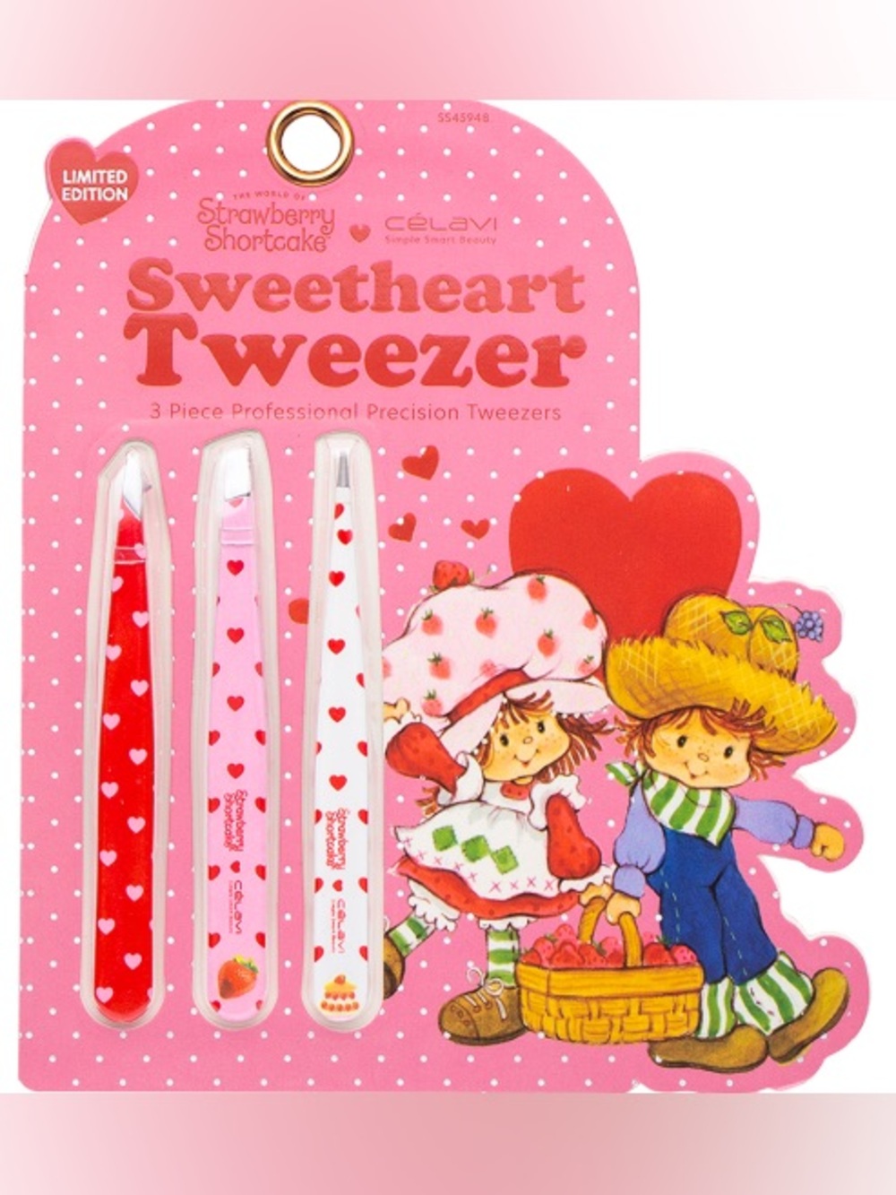 Celavi- Strawberry Shortcake Sweetheart Tweezer Set - Pink & Red Hearts